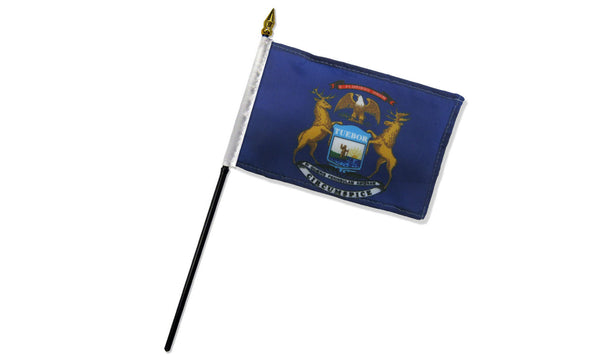  michigan 4x6in stick flag